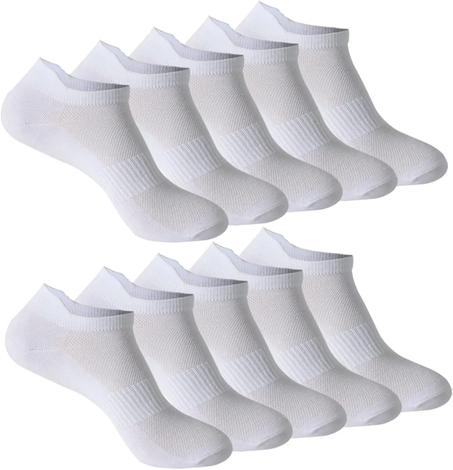 10 Pack Ankle Sock for Women Men Mesh Breathable Heel Tab Non-Slip Arch Support Lightweight Comfortable Socks