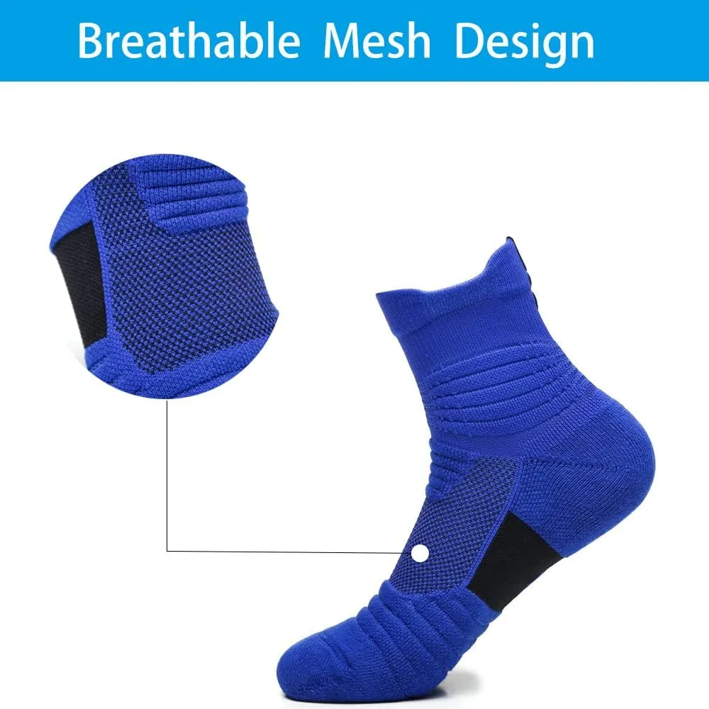 3 Pack Compression Basketball Socks Performance Cushioned Athletic Crew Socks Sports Running Cycling Socks