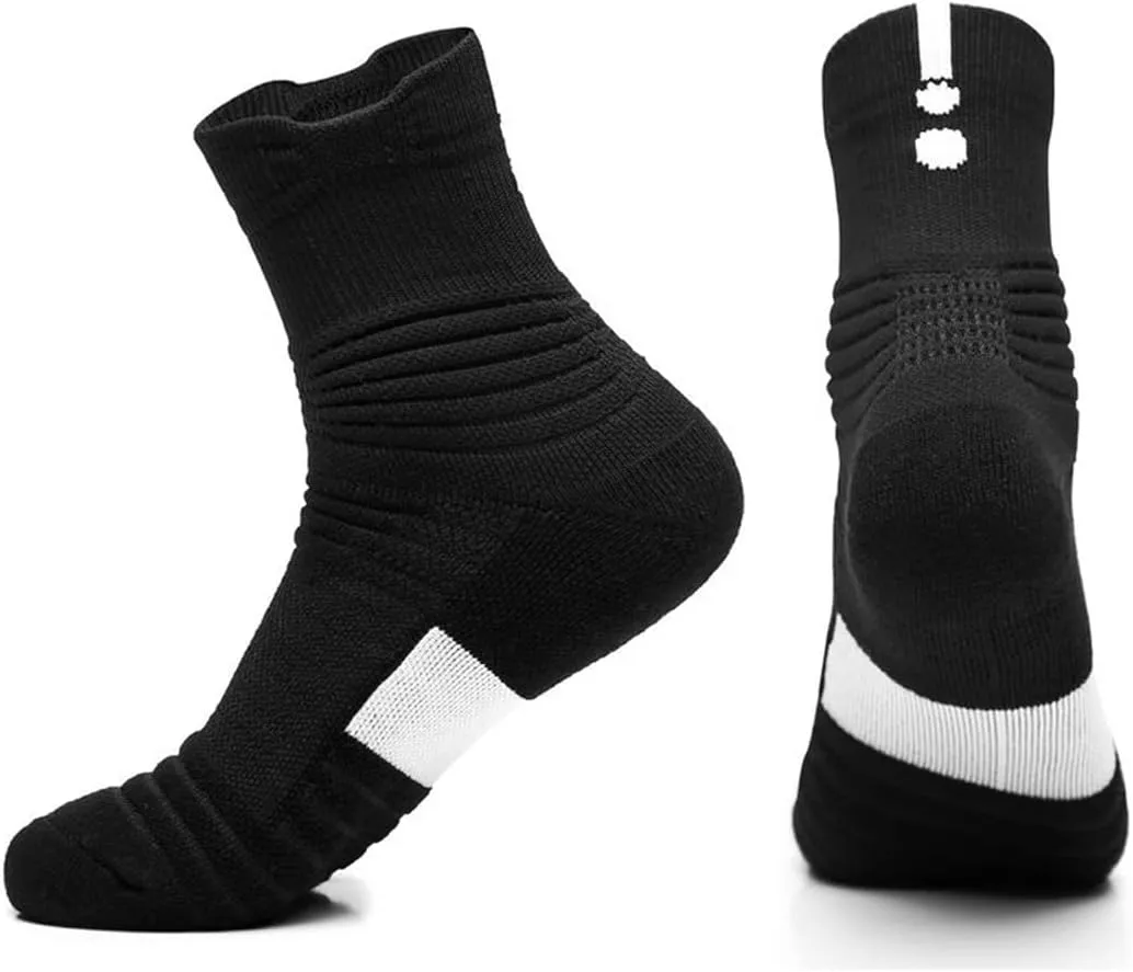 3 Pack Compression Basketball Socks Performance Cushioned Athletic Crew Socks Sports Running Cycling Socks