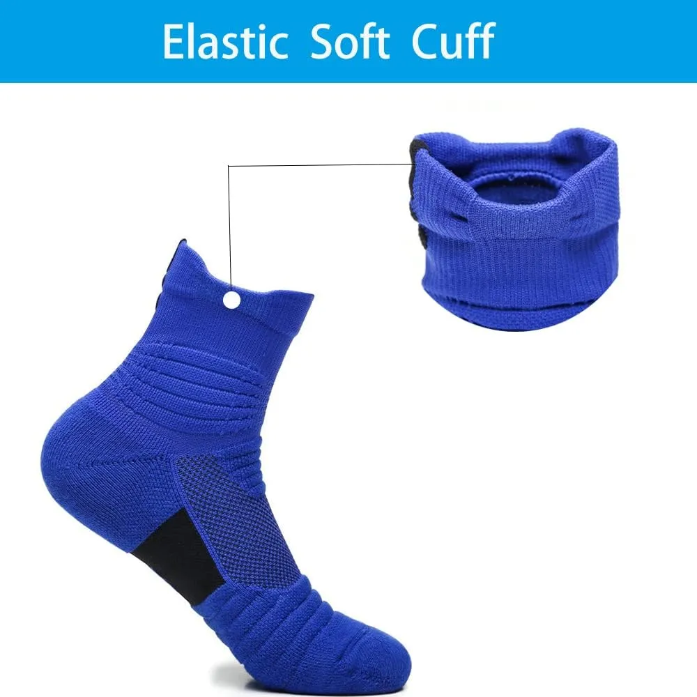 3 Pack Compression Basketball Socks Performance Cushioned Athletic Crew Socks Sports Running Cycling Socks