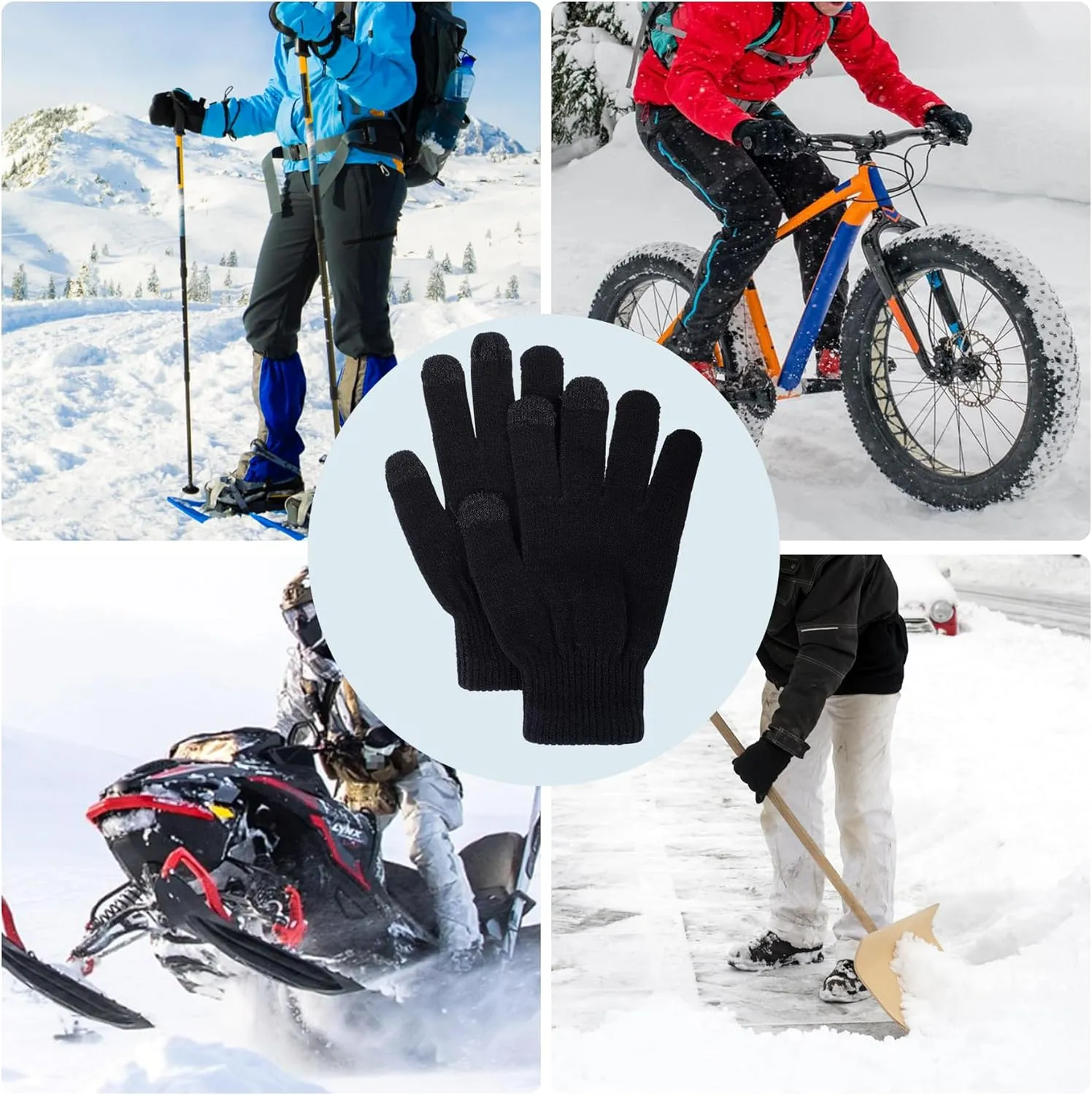 36 Pairs Winter Gloves Touchscreen Magic Gloves Stretchy Knit Cotton Gloves Bulk For Men Women Homeless Cold Weather