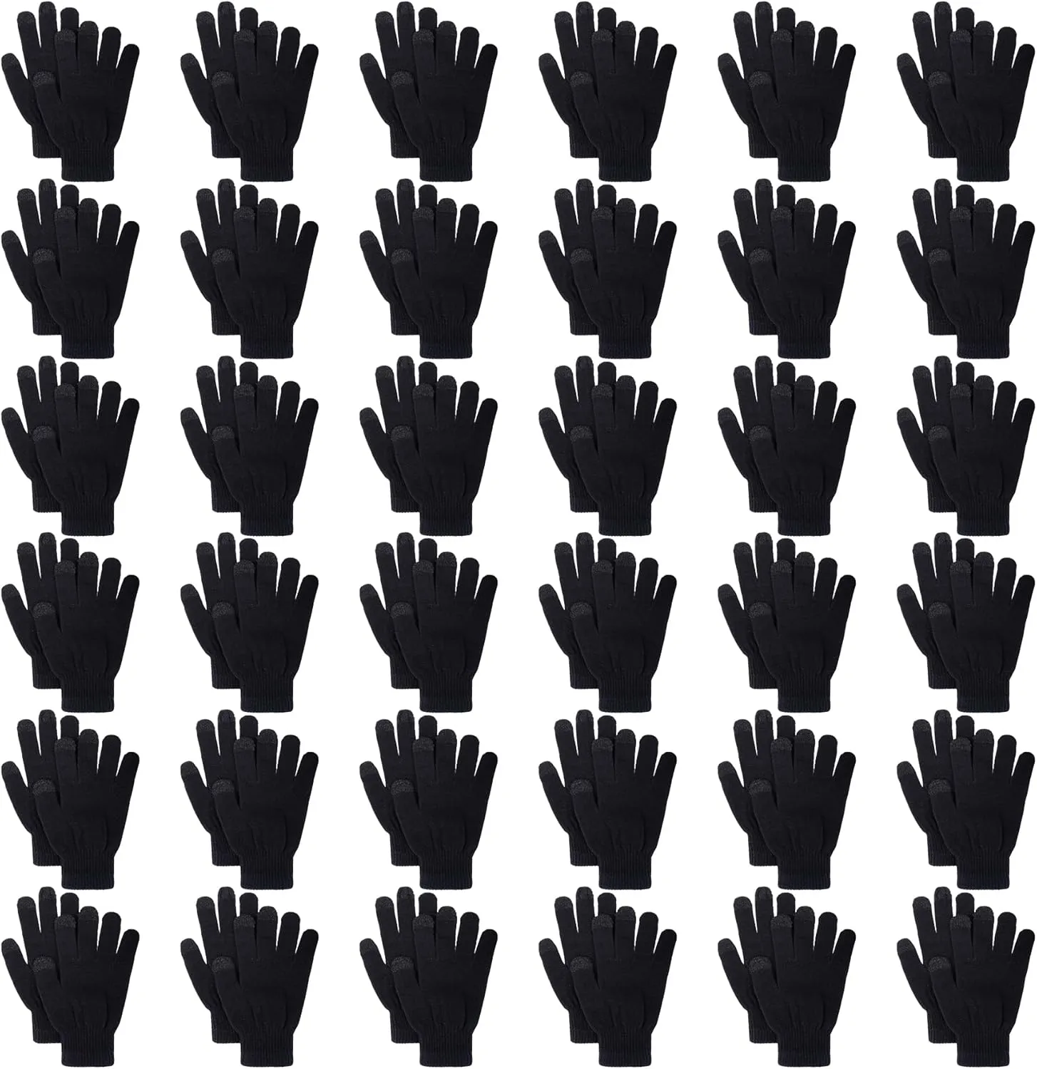 36 Pairs Winter Gloves Touchscreen Magic Gloves Stretchy Knit Cotton Gloves Bulk For Men Women Homeless Cold Weather
