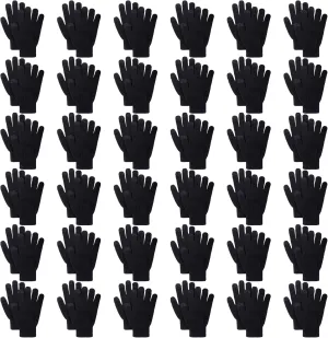 36 Pairs Winter Gloves Touchscreen Magic Gloves Stretchy Knit Cotton Gloves Bulk For Men Women Homeless Cold Weather