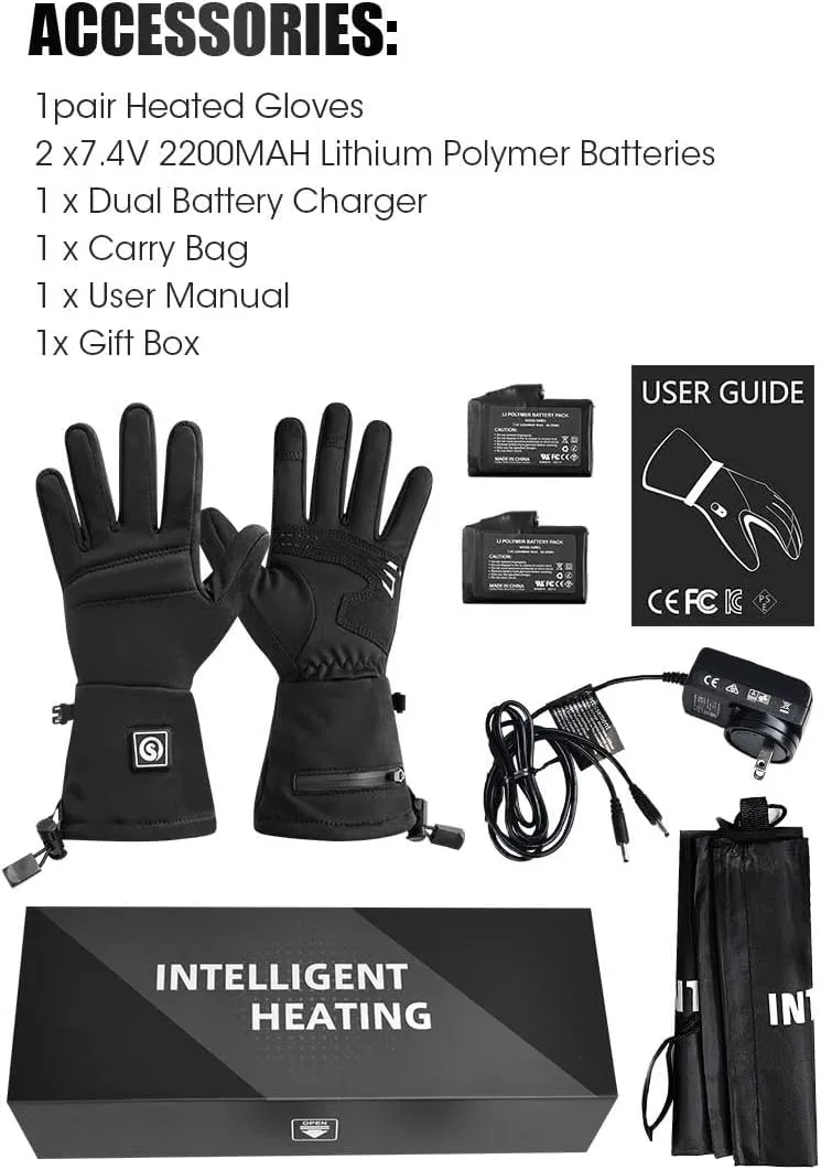 9H Heated Gloves for Men Women, Rechargeable Heated Gloves