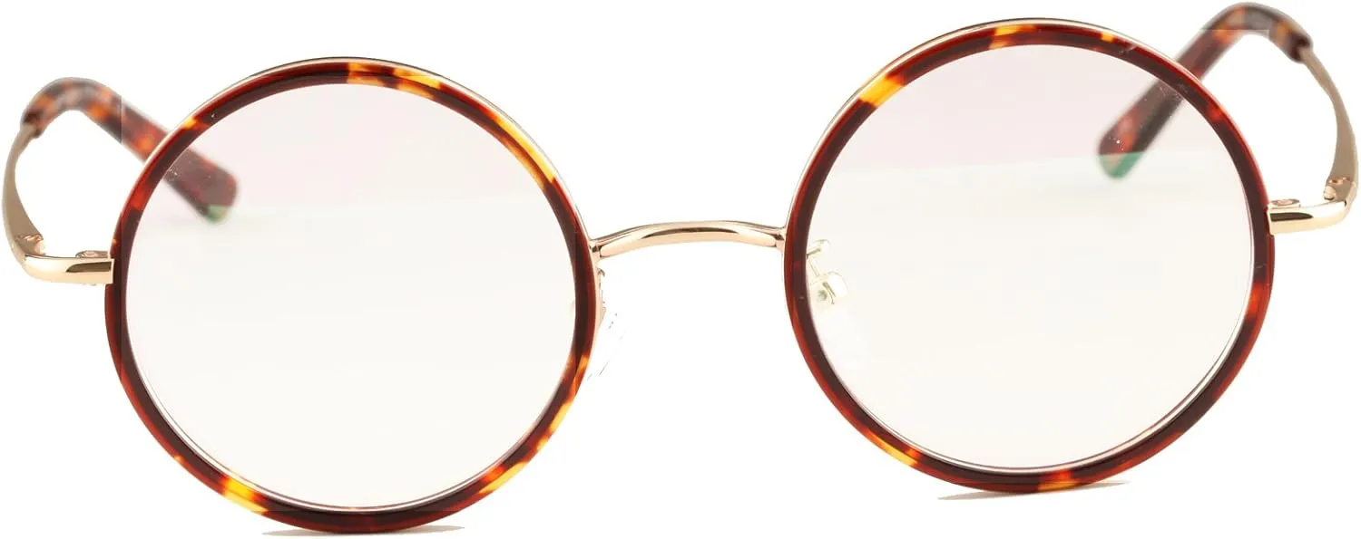 Agstum Vintage Retro Small Round Optical Eyeglass Frame with Spring Hinge