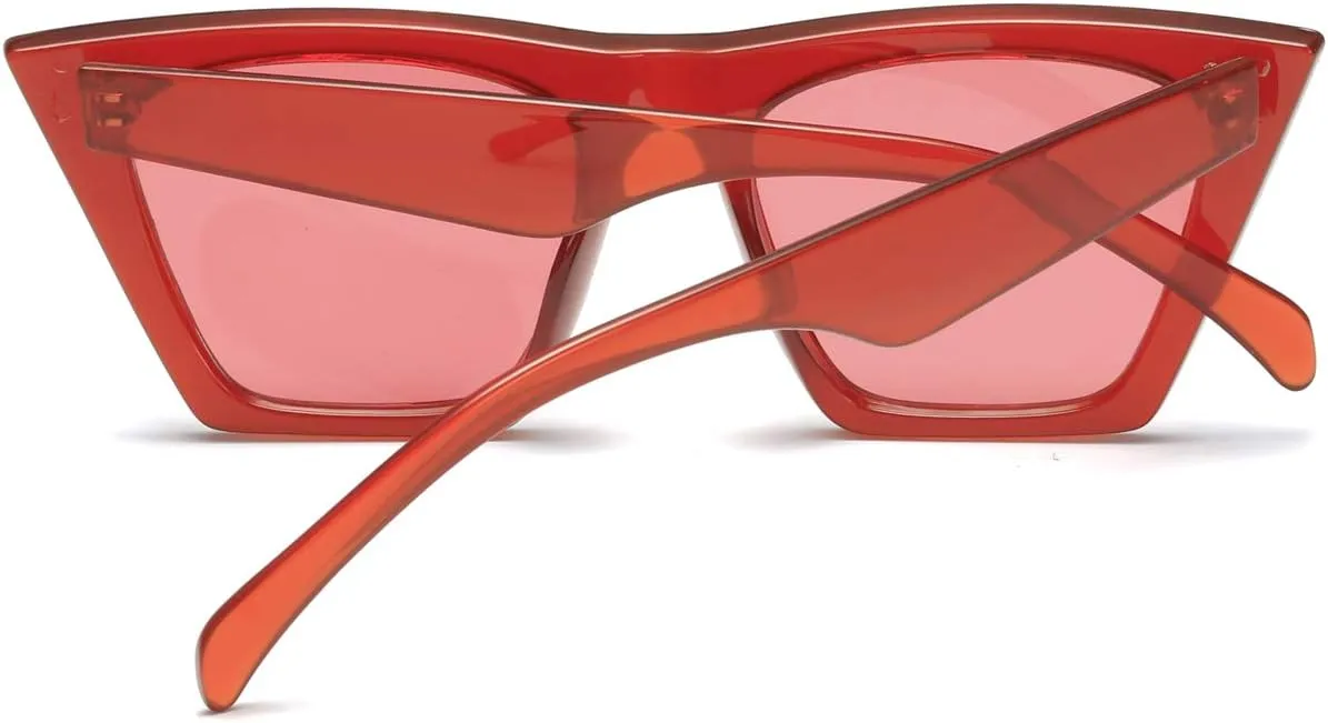 AISSWZBEER Retro Square Cat Eye Sunglasses for Women Fashion Trendy Style UV400 Protection