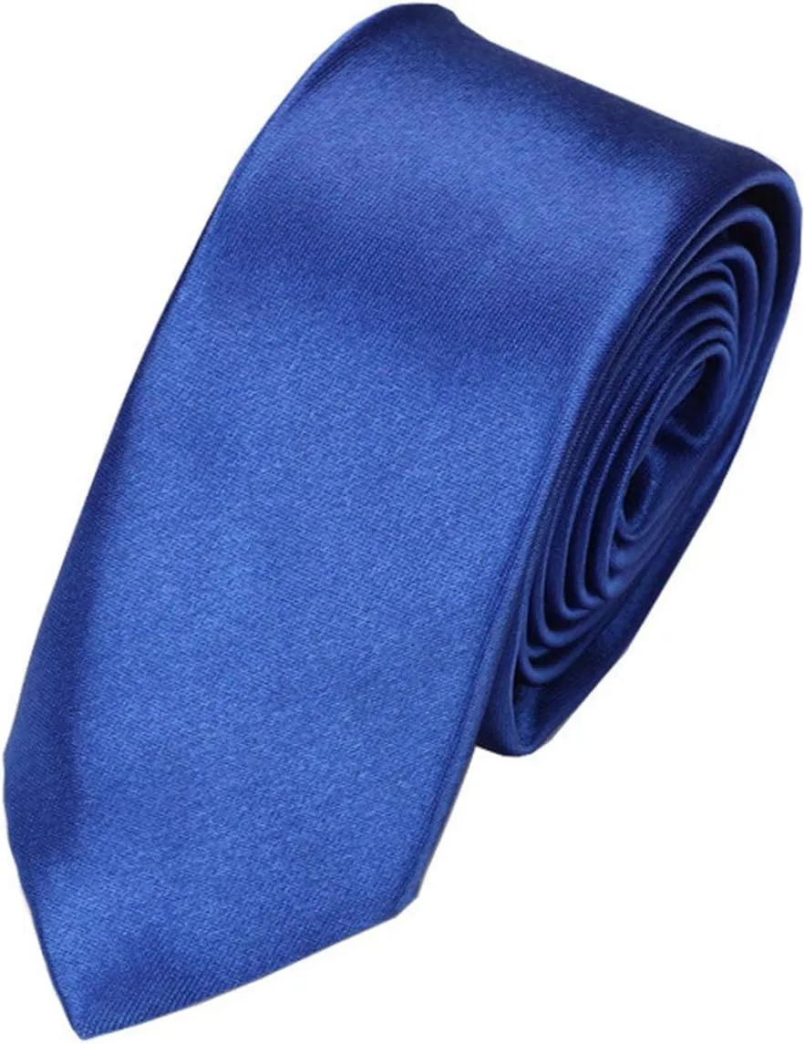 Andongnywell Men's and Women's Slim fit Solid Color Ties Formal Satin Necktie Wedding Multicoloured Ties
