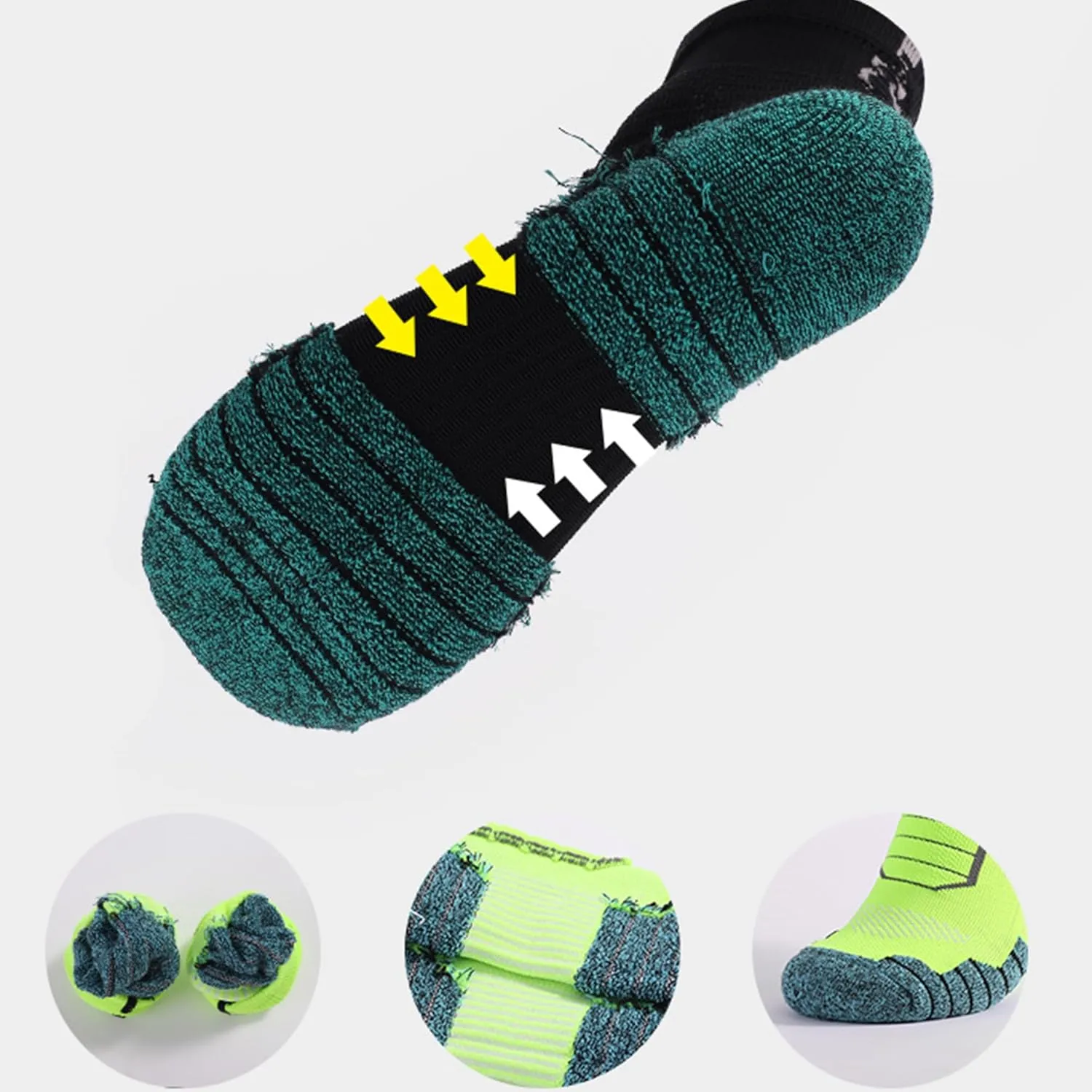 Ankle Socks with Cushion Sport Athletic Running Socks Low Cut Compression Running Sock with Ankle Support 3 Pairs