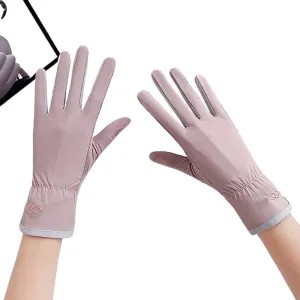 Anti-UV Cycling Non-Slip Elastic Touch Screen Flip Open Fingerless Ice Silk Gloves