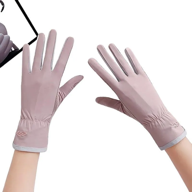Anti-UV Cycling Non-Slip Elastic Touch Screen Flip Open Fingerless Ice Silk Gloves