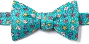 Aqua Silk Bow Tie | In Deep Water Self Tie Bow Tie