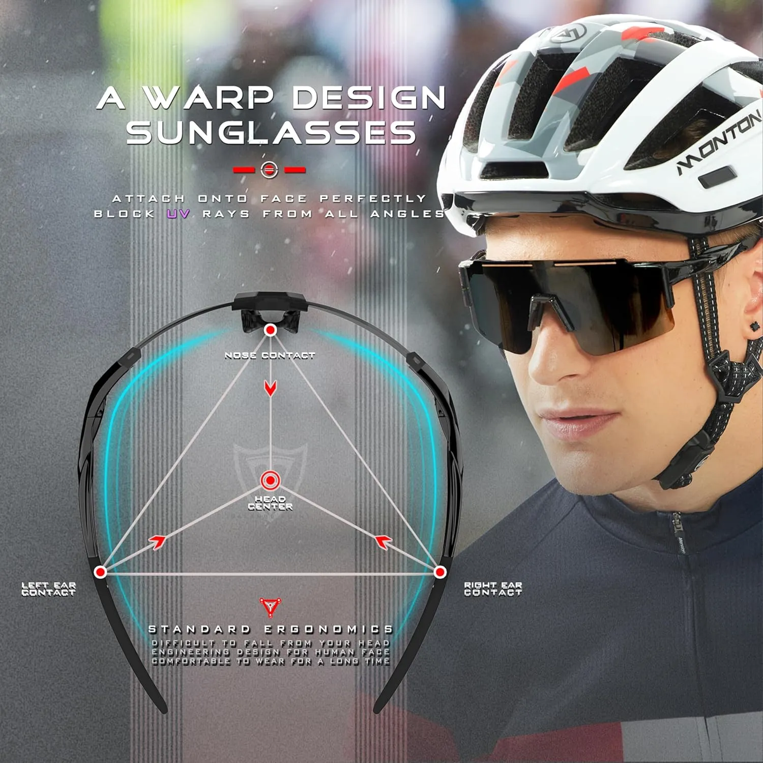ATTCL Luxury Cycling Sunglasses for Men Women Sports Glasses,UV 400 Protection for Cycling, Skiing, Driving