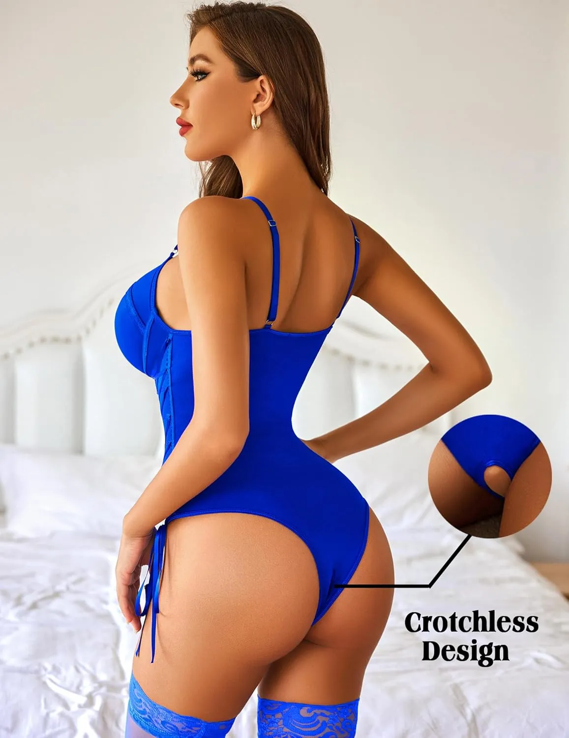 Avidlove Lingerie for Women Sexy Corset Garter Lingerie Set Tummy Control Teddy Bodysuit Boudoir Outfit
