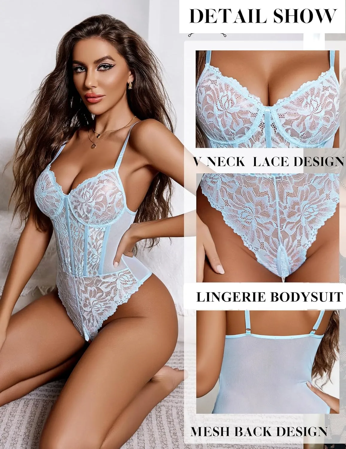 Avidlove Sexy Lingerie Lace Harness Lingerie Bodysuit One Piece Teddy Mini Babydoll