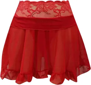 babydoll lingerie for women Mini Pleated Skirts for Women Mini Plaid Skirt Short Skirts a Line Skater Skirt for Lingerie Schoolgirl corset lingerie, XX-Large, Zmd-red
