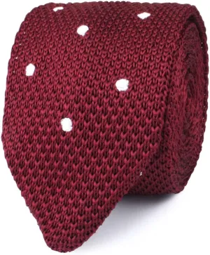Barbados Burgundy Knitted Tie - Mens Wedding Tie - Formal and Casual Occasions