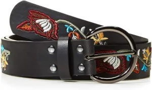 Beautiful Nomad Belts for Women Western Fashion Boho Embroidery PU Leather Belt for Jeans Dress