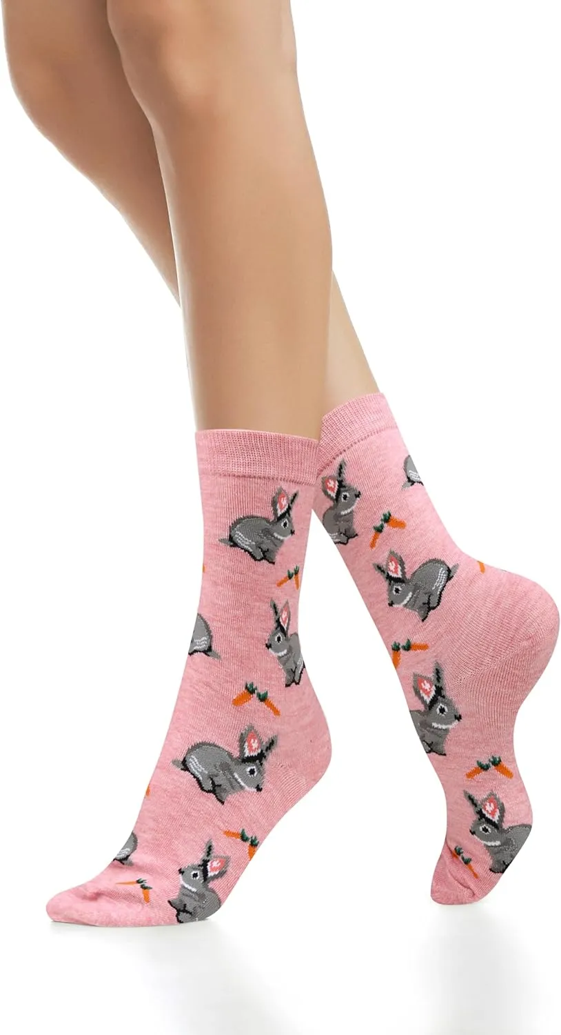 Benefeet Sox Cute Cotton Socks for Women and Girls Fun Cool Patterned Athletic Crew Socks Novelty Casual Dress Sock
