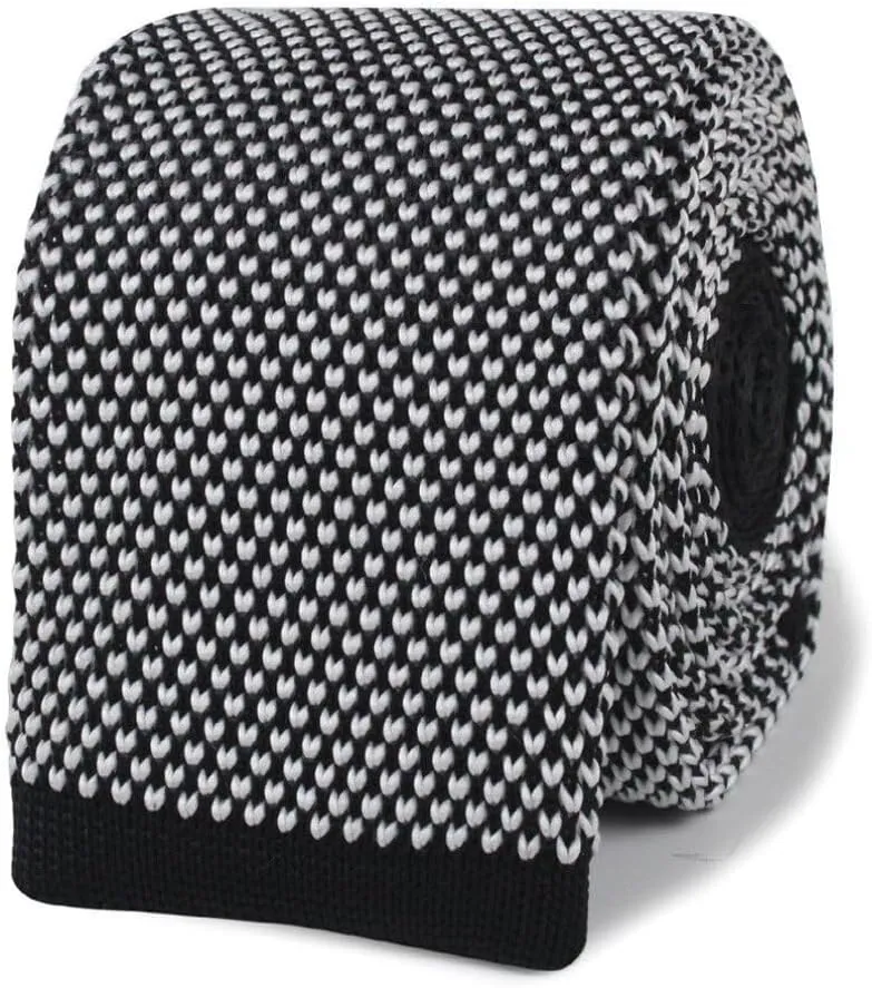 Bennett Tweed Black Knitted Tie - Mens Wedding Tie - Formal and Casual Occasions