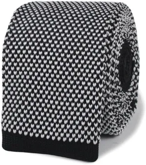 Bennett Tweed Black Knitted Tie - Mens Wedding Tie - Formal and Casual Occasions