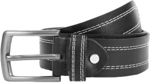 Berreri Mens Genuine Leather Belt Men with Strong Metal Buckle - Durable Double Stitching Mens Leather Belt