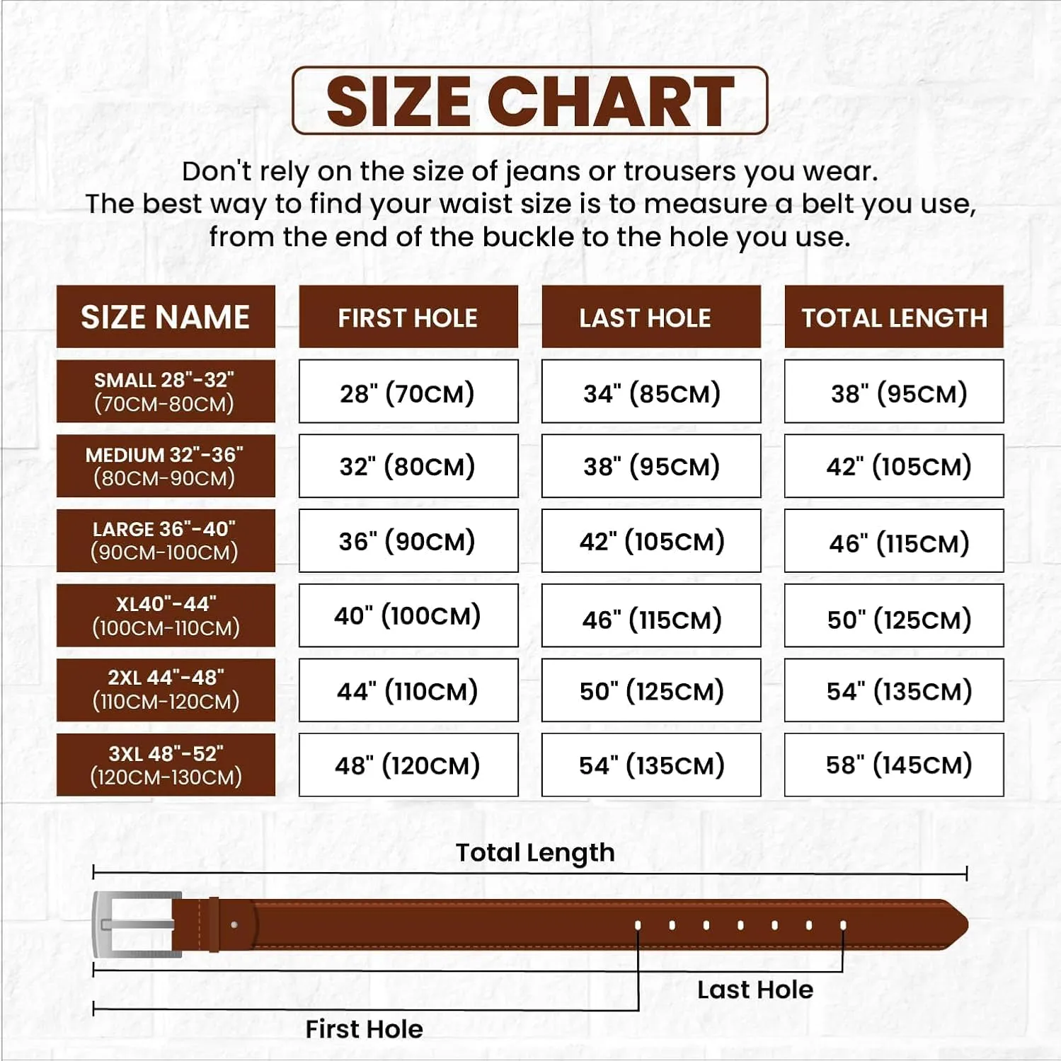 Berreri Mens Genuine Leather Belt Men with Strong Metal Buckle - Durable Double Stitching Mens Leather Belt