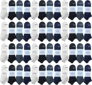 BILLIONHATS 48 Pairs of Kids 97% Cotton Shoe Liner Low Cut Ankle Bulk Socks