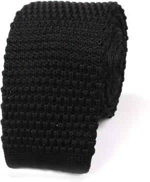 Black Knitted Tie - Mens Wedding Tie - Formal and Casual Occasions