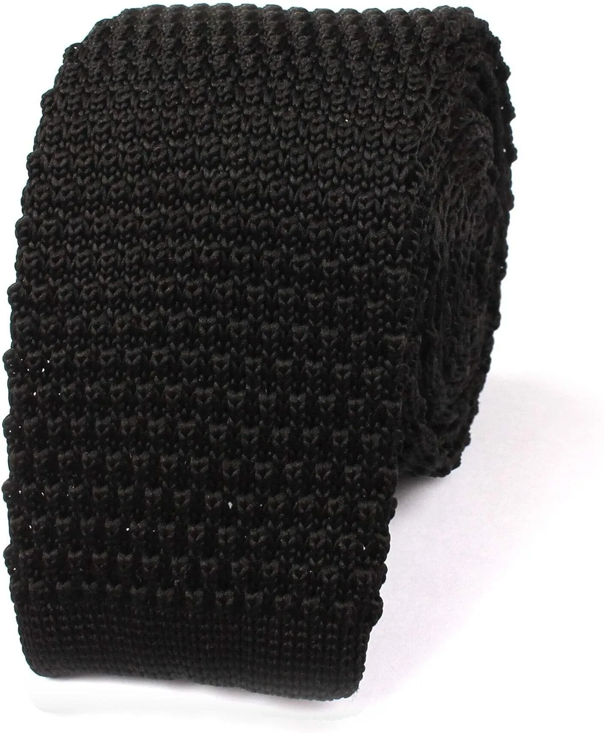 Black Knitted Tie - Mens Wedding Tie - Formal and Casual Occasions