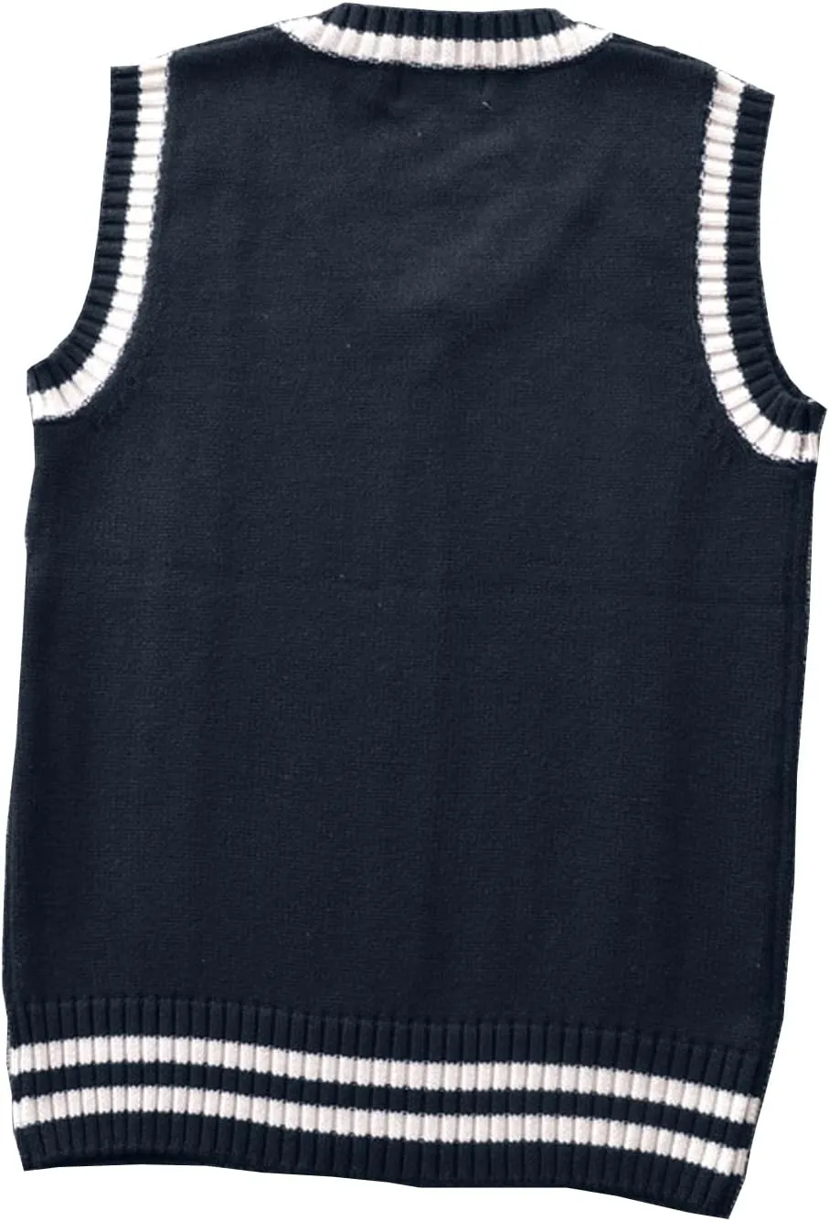 Blostirno Womens Sweater Vest V Neck JK Uniform Kint Vests Solid Classic Sleeveless Pullover Sweaters Tops