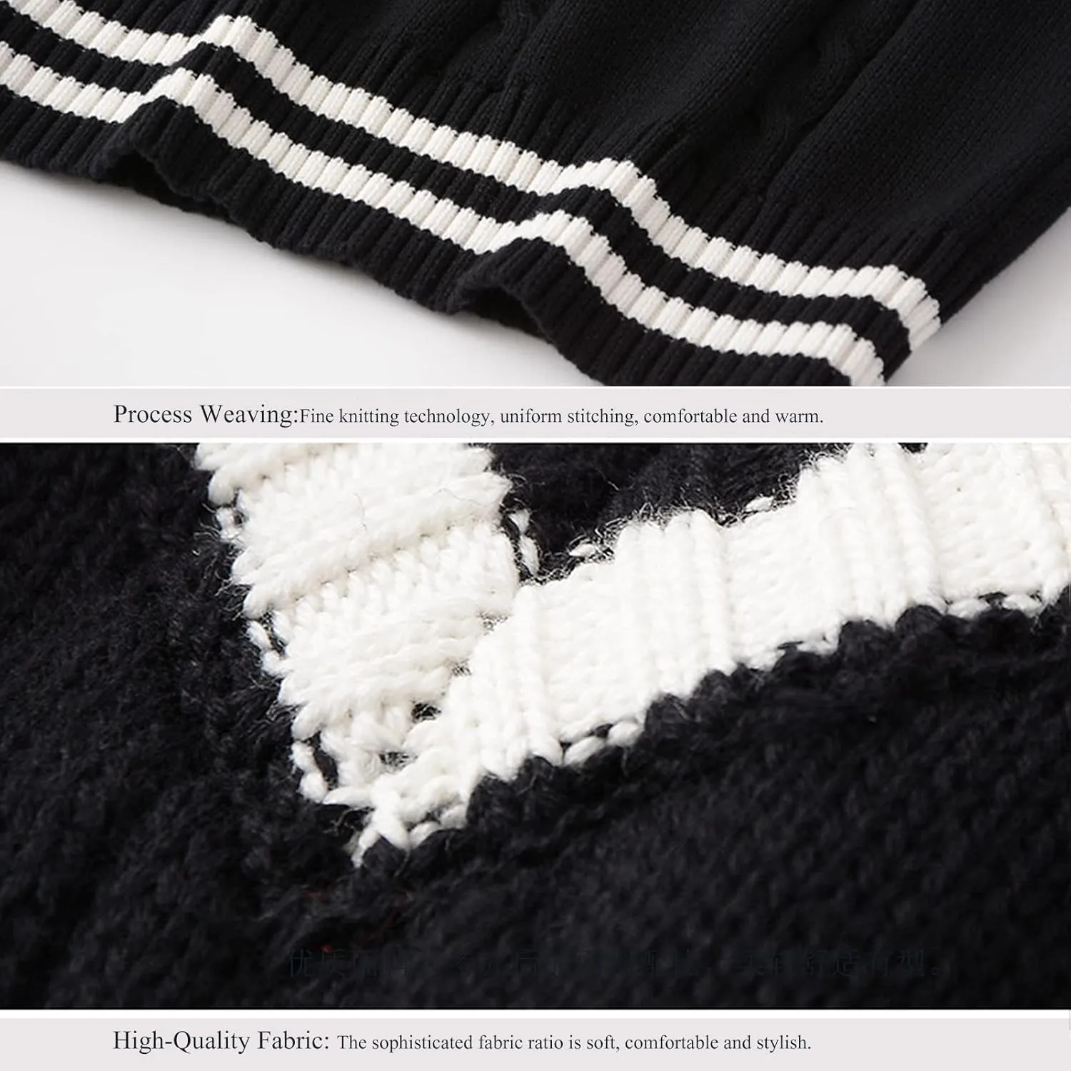 Blostirno Women’s Sweater Vest V Neck JK Uniform Kint Vests Solid Classic Sleeveless Pullover Sweaters Tops