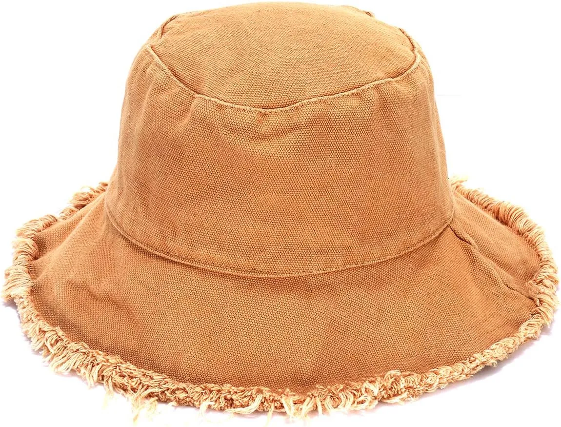 boderier Sun Hats for Women Summer Casual Wide Brim Cotton Bucket Hat Beach Vacation Travel Accessories