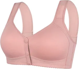 Bras for Older Women 2025 Breathable Bra No Underwire Front Closure Bra Plus Size Everyday Bra