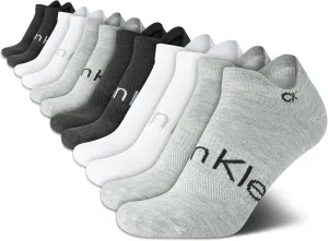 Calvin Klein Men's No Show Socks - 12 Pack Performance Cushion Tab Low Cut Socks for Sneakers Loafers Boat Shoes (Size: 4-10)