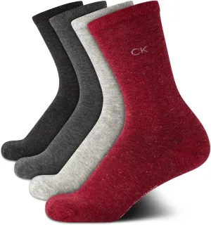 Calvin Klein Womens Crew Socks - 3 Pack/4 Pack Super Soft Ribbed Athletic Mid Calf Crew Socks for Women (Sizes: 4-10)