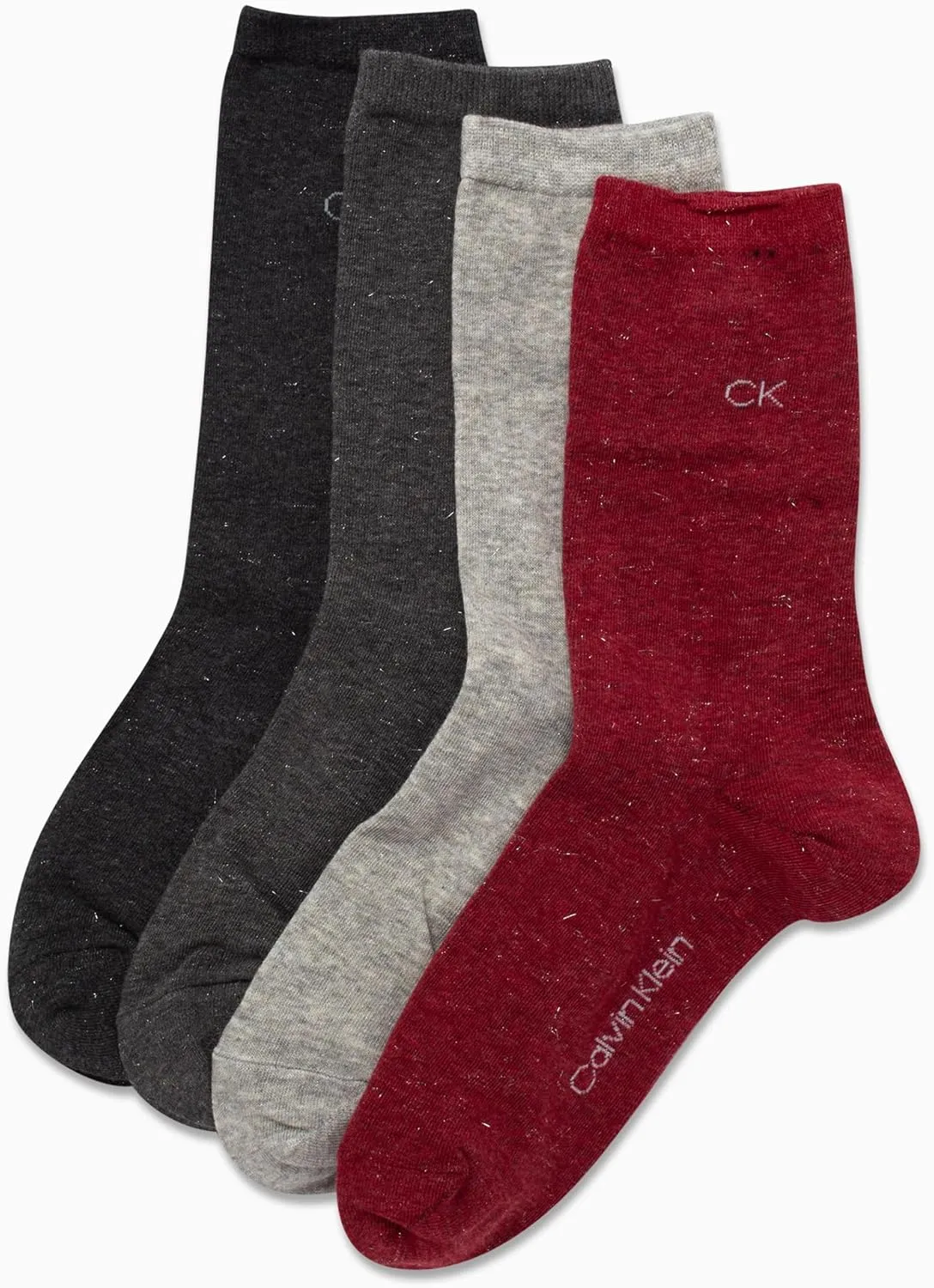 Calvin Klein Womens Crew Socks - 3 Pack/4 Pack Super Soft Ribbed Athletic Mid Calf Crew Socks for Women (Sizes: 4-10)
