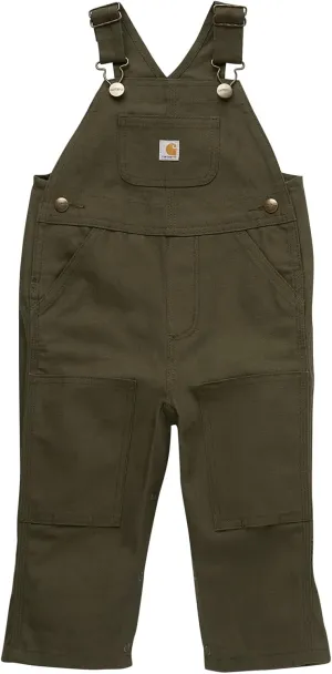 Carhartt Boys Loose Fit Canvas Bib Overalls, Olive Green, 9 Months