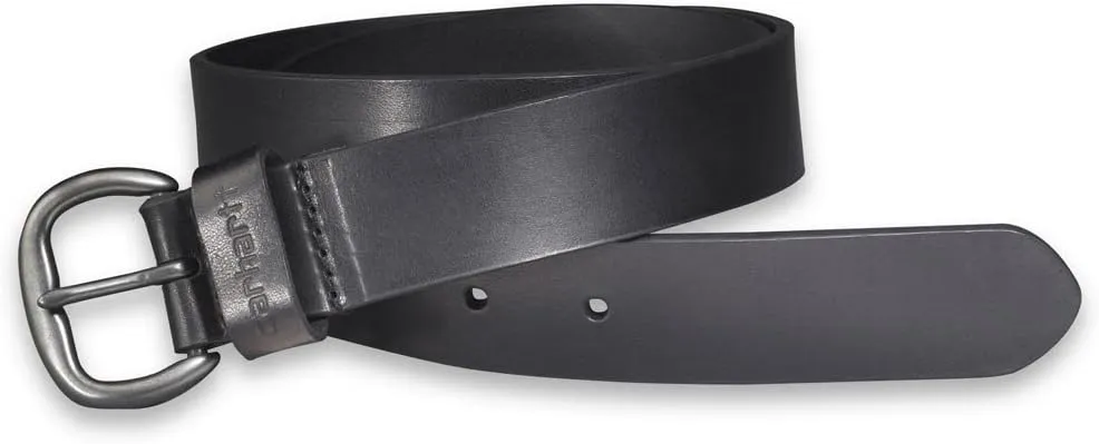 Carhartt Women's Casual Rugged Belts, Available in Multiple Styles, Colors & Sizes, Bridle Leather Debossed Keeper (Black), Medium