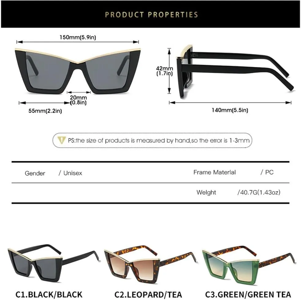 Cat Eye Sunglasses Women Vintage Shades Luxury Sun Glasses UV400 Eyewear
