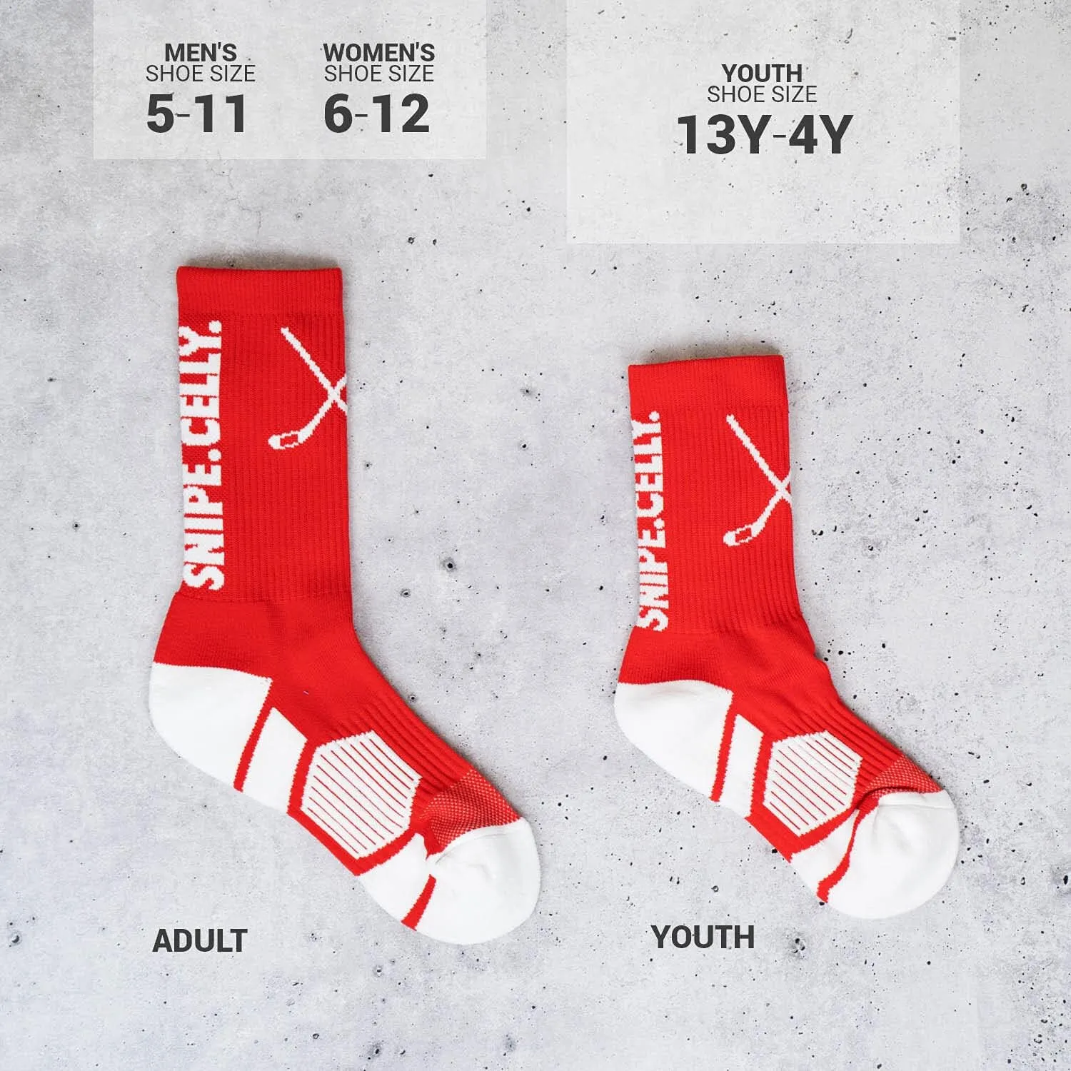 ChalkTalkSPORTS Hockey Performance Crew Socks - Multiple Designs & Colors - Youth & Adult - Hockey Mid-Calf Socks