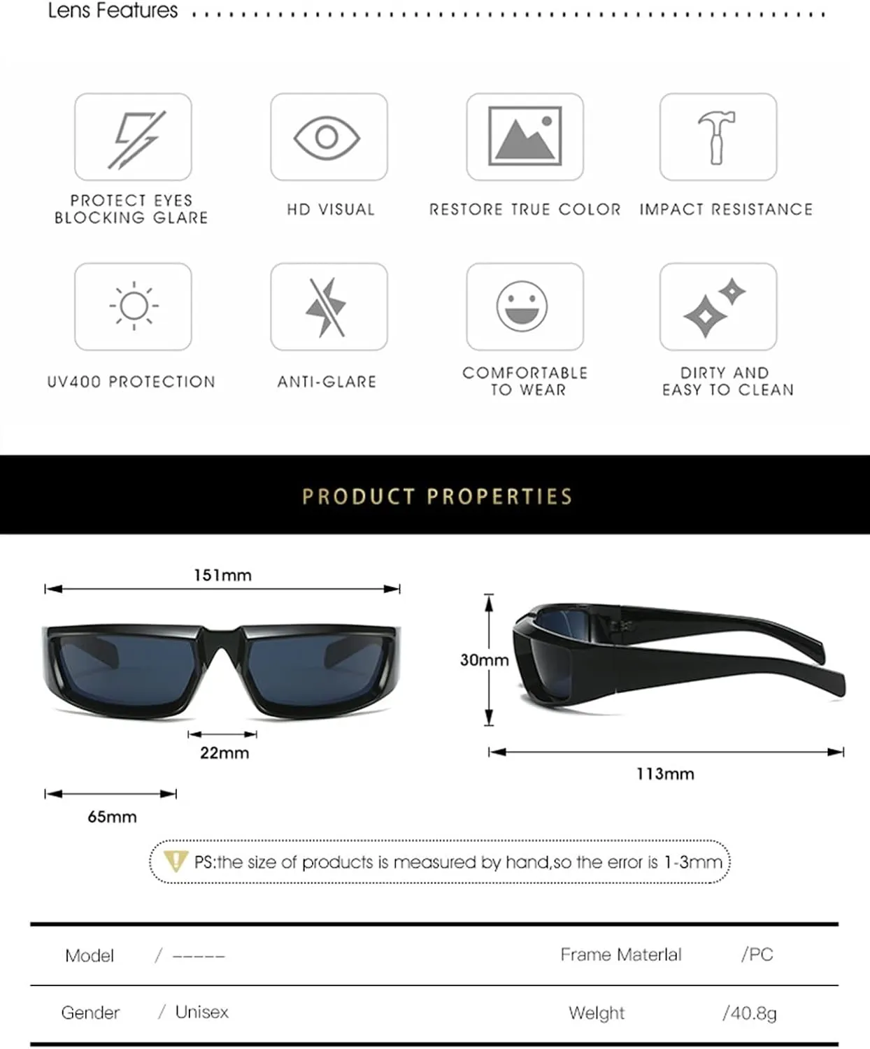 CHUANTEN-Men And Women Outdoor Sports Sunglasses Cycling Driving Trendy UV400 Sunglasses Gift