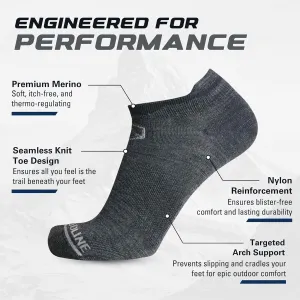 CloudLine Merino Wool Running Socks for Men and Women - Ultralight, Anti-Blister, Moisture Wicking Socks, Made in USA 1 Pair