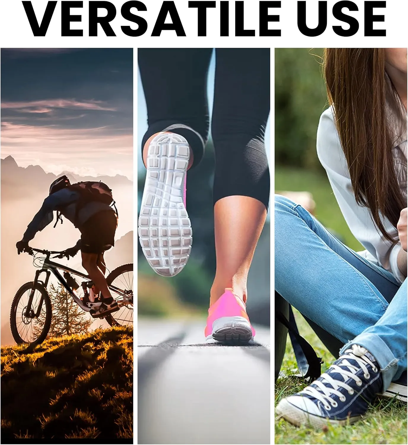 Compression Ankle Socks for Men & Women, Pack of 6, Athletic Cushioned Socks, Hiking, Running & Daily Wear, Size 7-10.