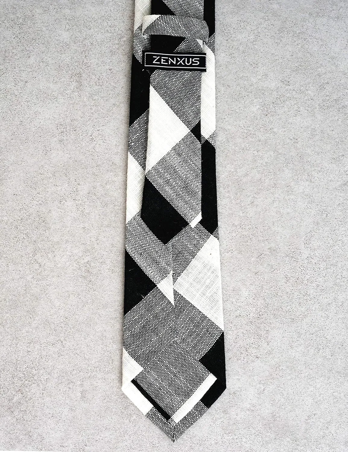 Cotton Skinny Tie for Men, Slim Neckties Plaid and Striped