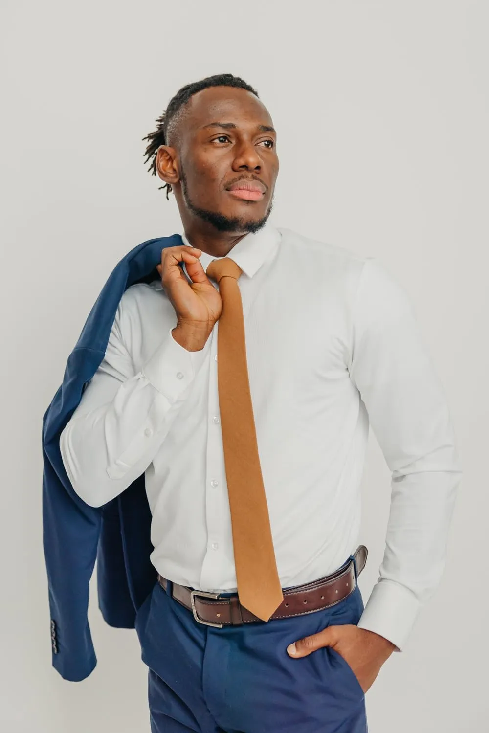 DAZI Men's Skinny Tie, Cotton Wool Linen Necktie, Great for Weddings, Groom, Groomsmen, Missions, Dances, Gifts.