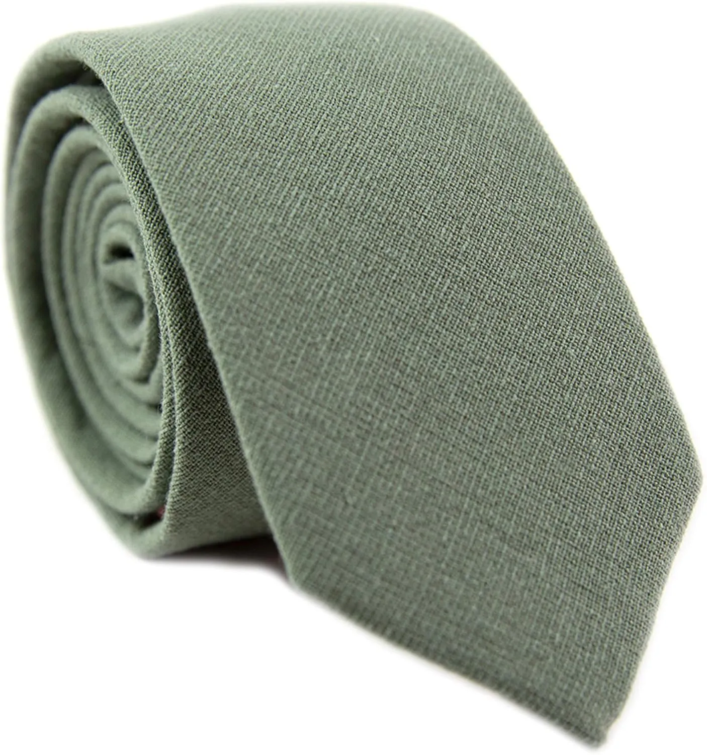 DAZI Men's Skinny Tie, Cotton Wool Linen Necktie, Great for Weddings, Groom, Groomsmen, Missions, Dances, Gifts.