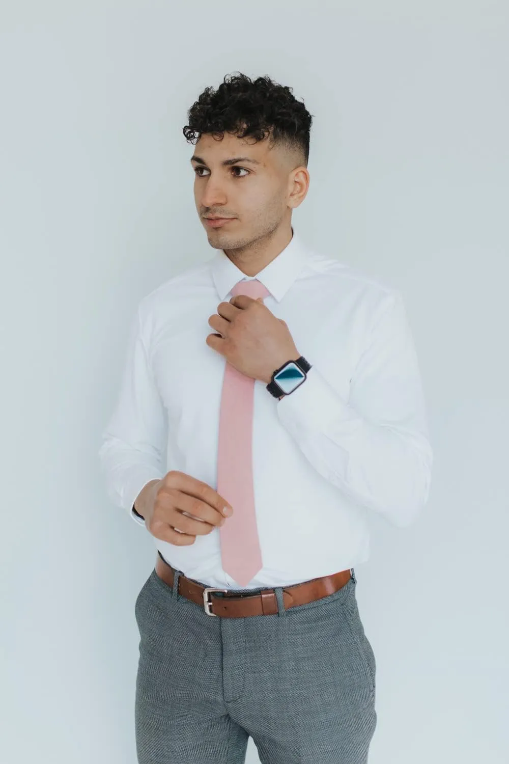 DAZI Men's Skinny Tie, Cotton Wool Linen Necktie, Great for Weddings, Groom, Groomsmen, Missions, Dances, Gifts.