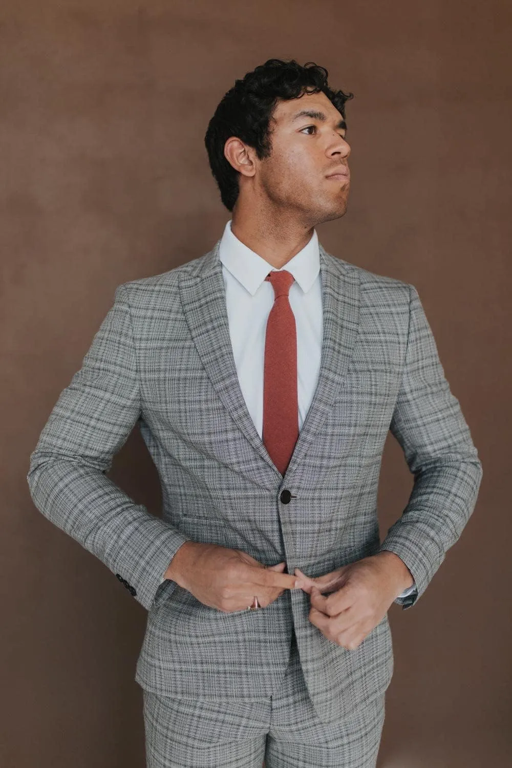 DAZI Men's Skinny Tie, Cotton Wool Linen Necktie, Great for Weddings, Groom, Groomsmen, Missions, Dances, Gifts.