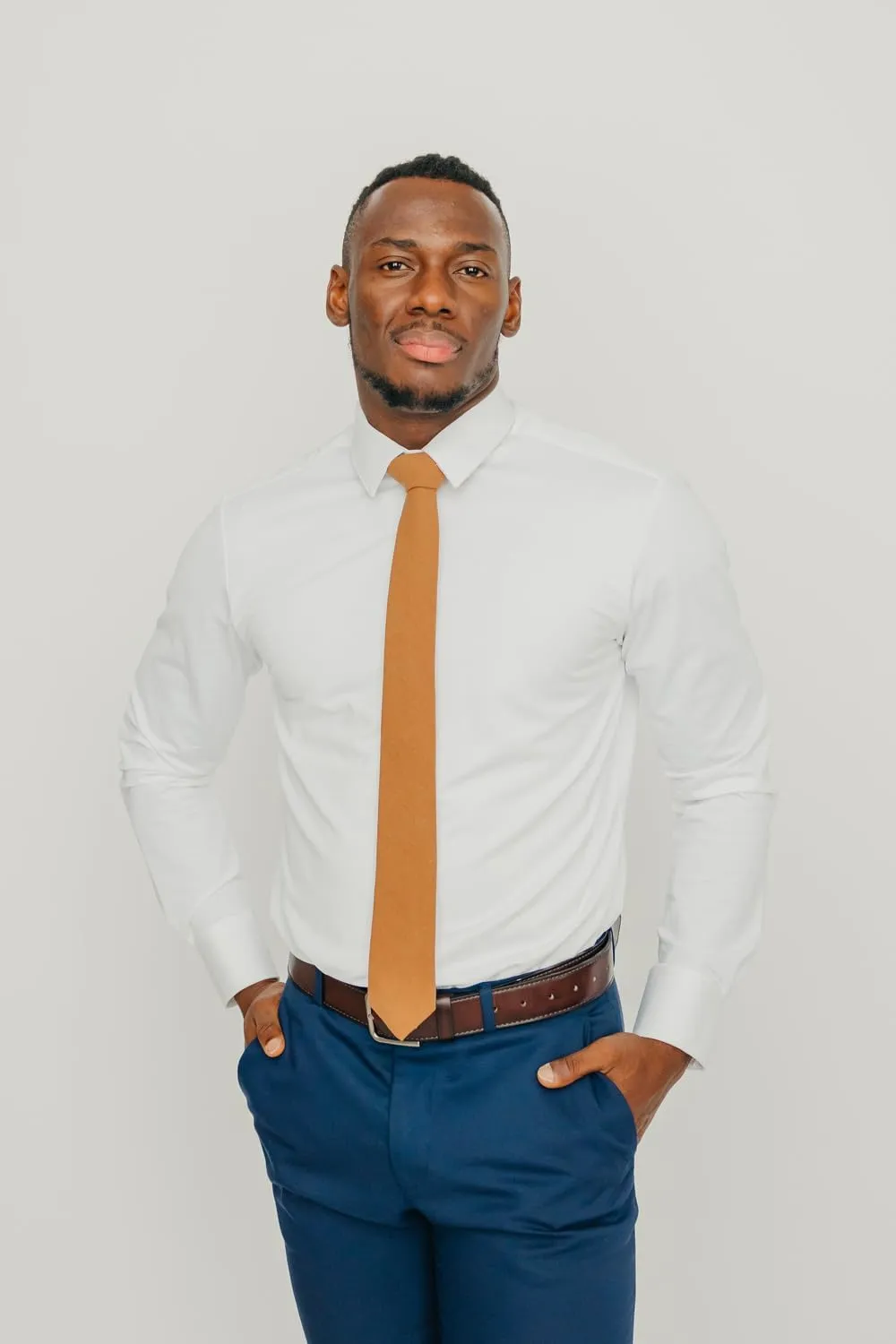 DAZI Men's Skinny Tie, Cotton Wool Linen Necktie, Great for Weddings, Groom, Groomsmen, Missions, Dances, Gifts.