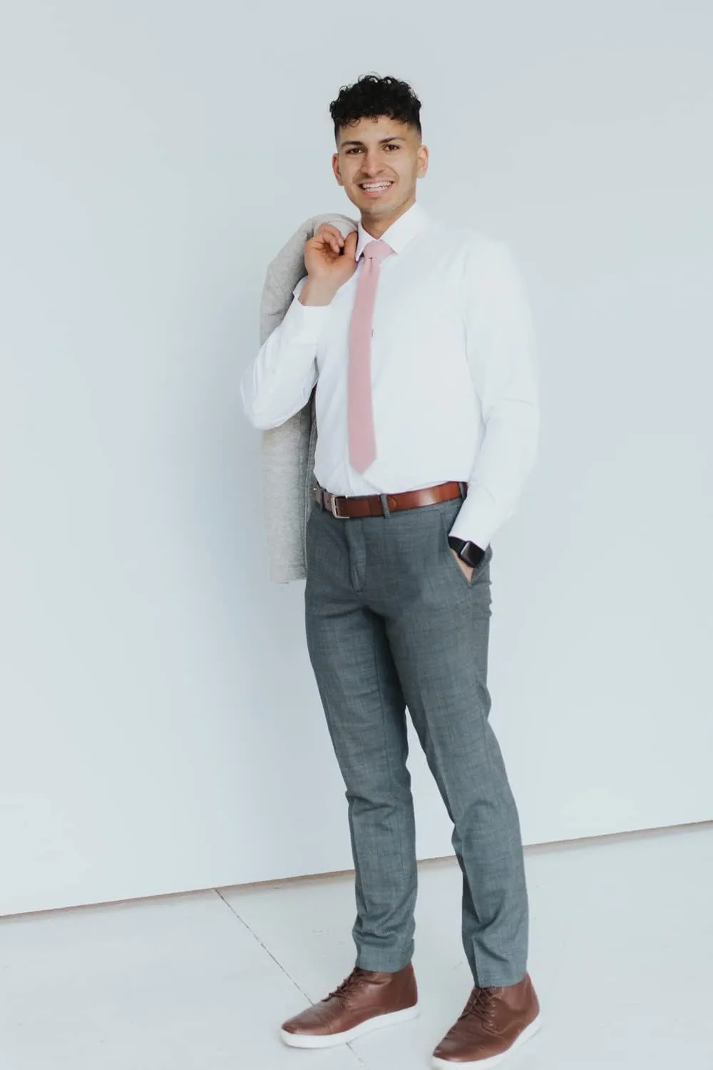 DAZI Men's Skinny Tie, Cotton Wool Linen Necktie, Great for Weddings, Groom, Groomsmen, Missions, Dances, Gifts.